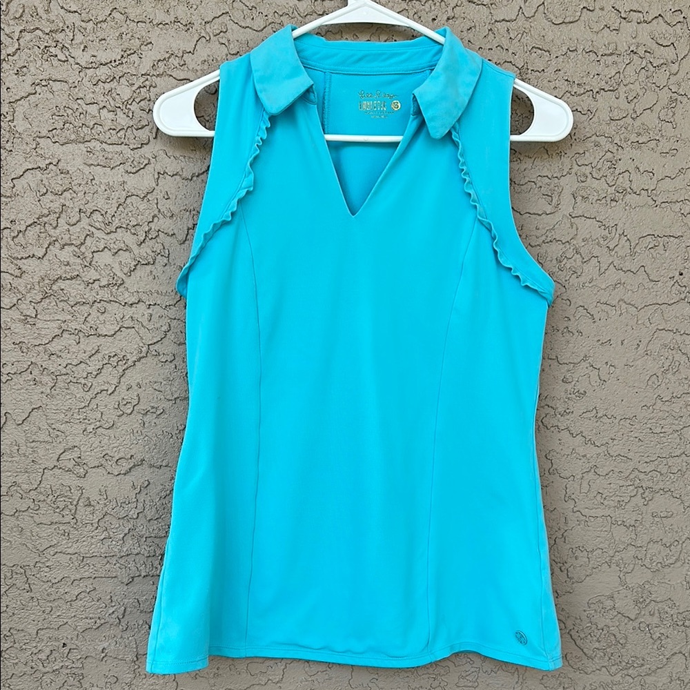 Lilly Pulitzer Blue Sleeveless Polo Tank Top